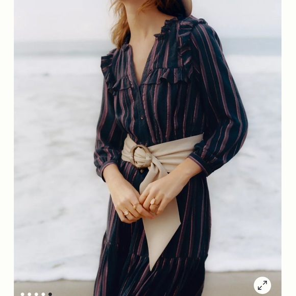 Anthropologie Midnight Ruffled midi dress women’s size S NWOT - Picture 4 of 16